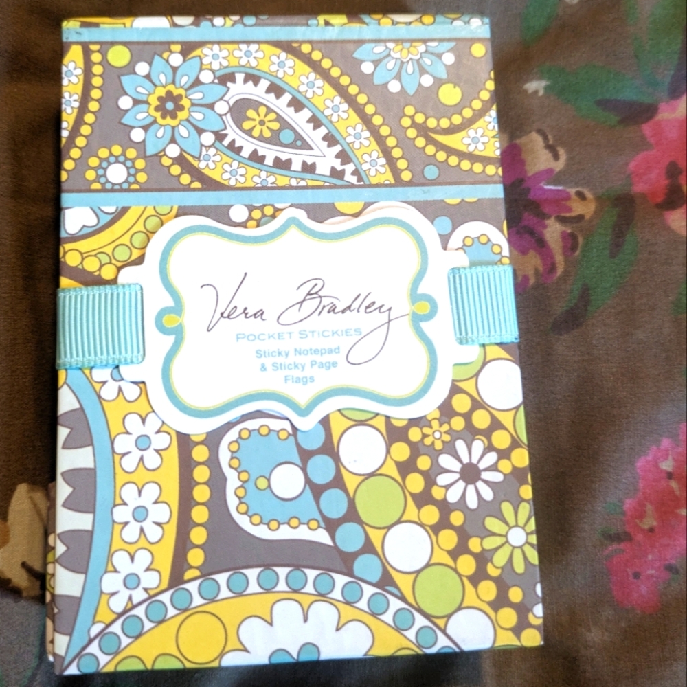 ⭐Vera Bradley pocket stickies sticky notepad lemon parfait